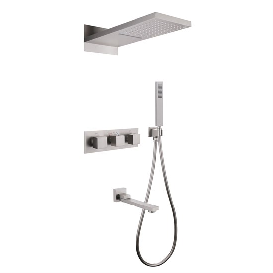 ABBER Душевая система Daheim AF8253SP скрытого монтажа с изливом, термостат, хром AF8253SP