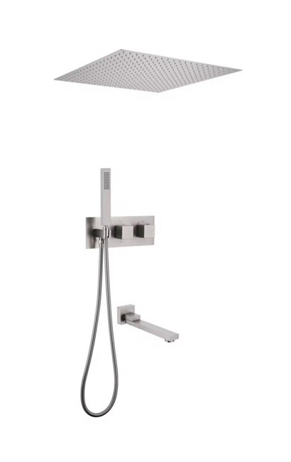 ABBER Душевая система Daheim AF8254SP скрытого монтажа с изливом, термостат, сатин AF8254SP