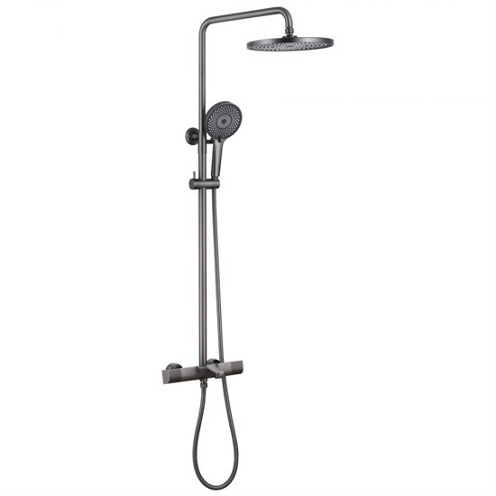 ABBER Душевая стойка Thermostat AF8516NGL с термостатом и изливом, никель AF8516NGL