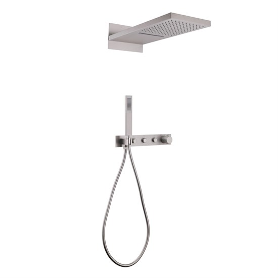 ABBER Душевая система Rund AF8752SP скрытого монтажа без излива, термостат, сатин AF8752SP