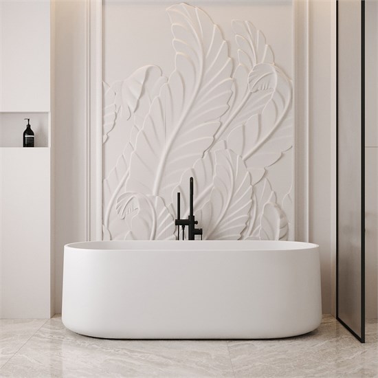 ABBER Ванна из искусственного камня Stein AS9607 белая матовая AS9607