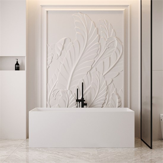 ABBER Ванна из искусственного камня Stein AS9640-1.6 белая матовая AS9640-1.6