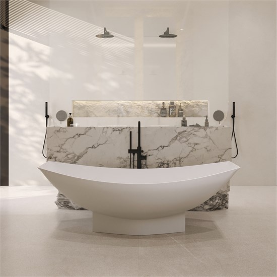 ABBER Ванна из искусственного камня Stein AS9610 белая матовая AS9610