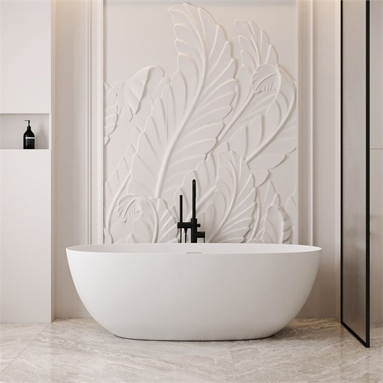 ABBER Ванна из искусственного камня Stein AS9624-1.7 белая матовая AS9624-1.7