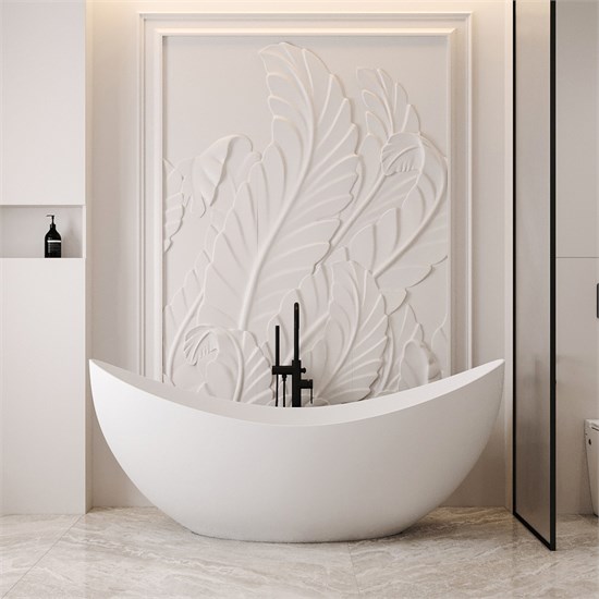 ABBER Ванна из искусственного камня Stein AS9633 белая матовая AS9633