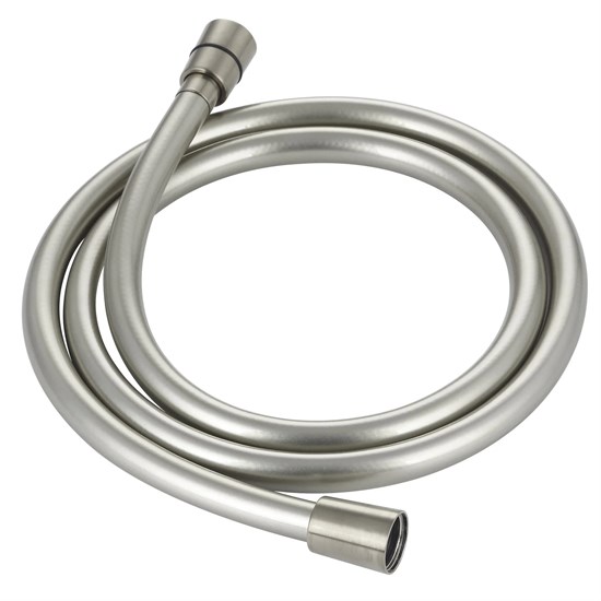 AQUAme AQM1501BN  Шланг душевой, ПВХ, 1000 мм, с латунными коническими гайками и защитой от перекручивания, никель шлифованный AQM1501BN