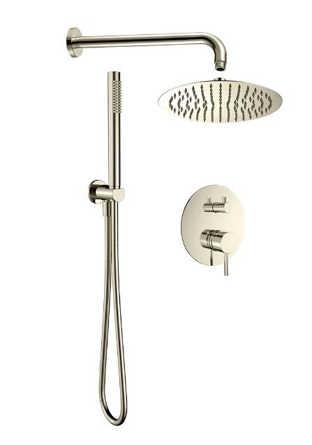 AQUAme AQM8404BN Набор для комплектации душа со смесителем, шлифованный никель AQM8404BN