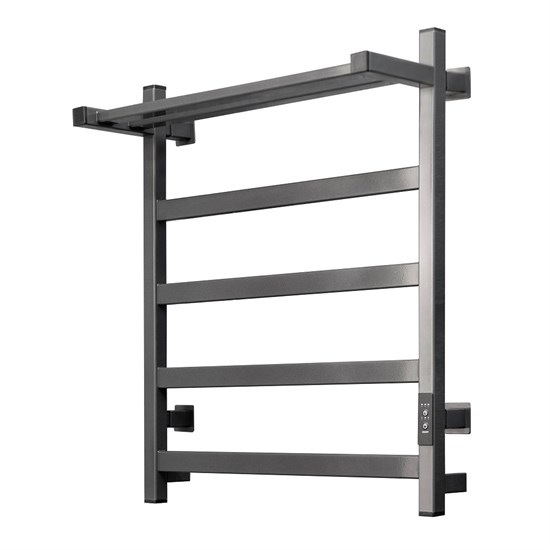 ARINGA Порто полотенцесушитель лесенка электрический с полкой 60*50, оружейная сталь AR03051GS