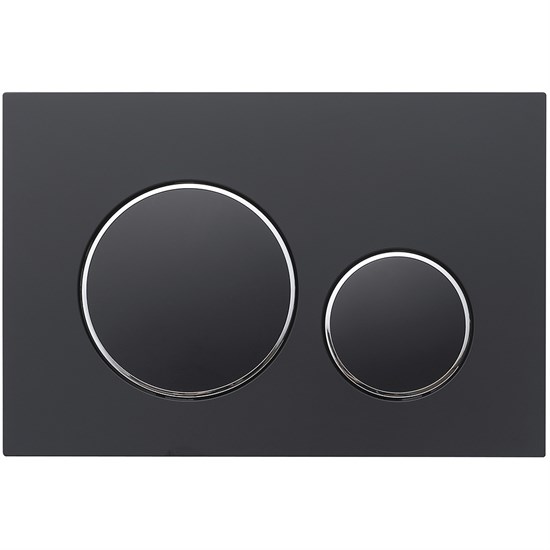 VECONI Кнопка смыва FLUSH V10, FLV10-BC, 240х162х7, пластик, черный матовый кайма - хром глянец FLV10-BC