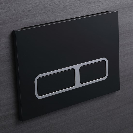 VECONI Кнопка смыва FLUSH V13, FLV13-BC, 240х162х7, пластик, черный матовый, кайма - хром глянец FLV13-BC