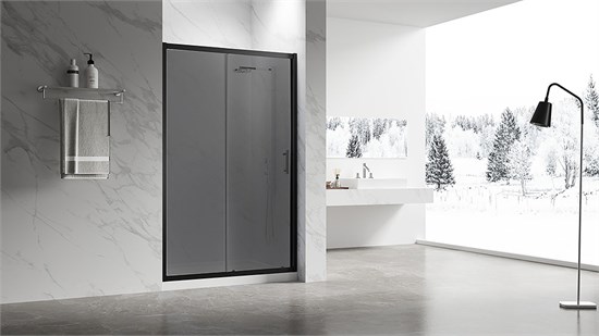 VECONI Душевая дверь раздвижная Vianno VN-55BT, 1400x1950, Черный, стекло тонированное VN55BT-140-05-C8