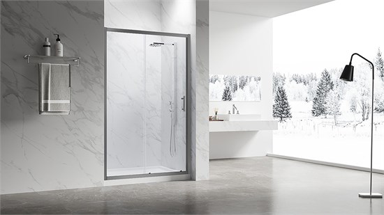 VECONI Душевая дверь раздвижная Vianno VN-55GM, 1200x1950, Оружейная сталь, стекло прозрачное VN55GM-120-01-C8