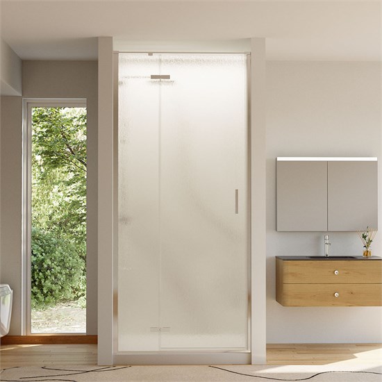 VECONI Душевая дверь распашная Vianno VN-73R/L, 1000x1950, Хром, стекло дождь VN73R/L-100-06-C4