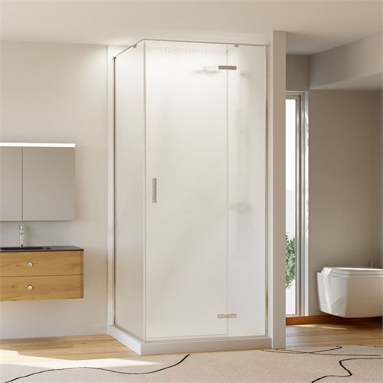 VECONI Душевая дверь распашная Vianno VN-73R/R, 900x1950, Хром, стекло дождь VN73R/R-90-06-C4