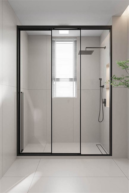 VECONI Душевая дверь раздвижная Premium Prato 300 B-R, 1400х2000, черный матовый, стекло прозрачное PR3/R-140-01-B-C4