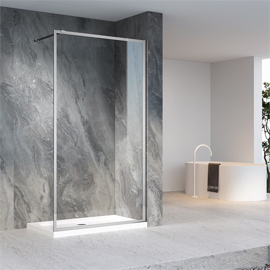 VECONI Душевая перегородка Korato KR-81, 900x2000, хром, стекло прозрачное KR81-90-01-C8