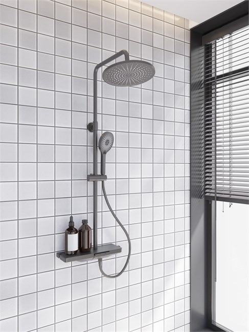 VECONI Душевая стойка ENNA, графит брашинг EN-200-GR-C4