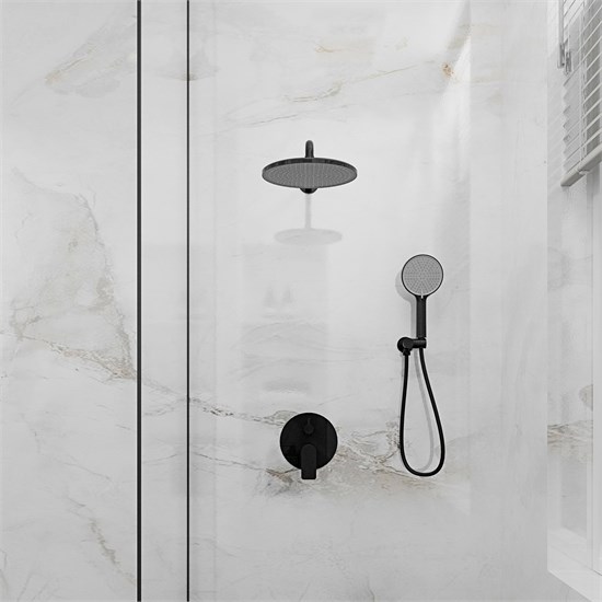 VECONI Встраиваемая душевая система LICATA, Чёрный матовый LI-400-B-C4