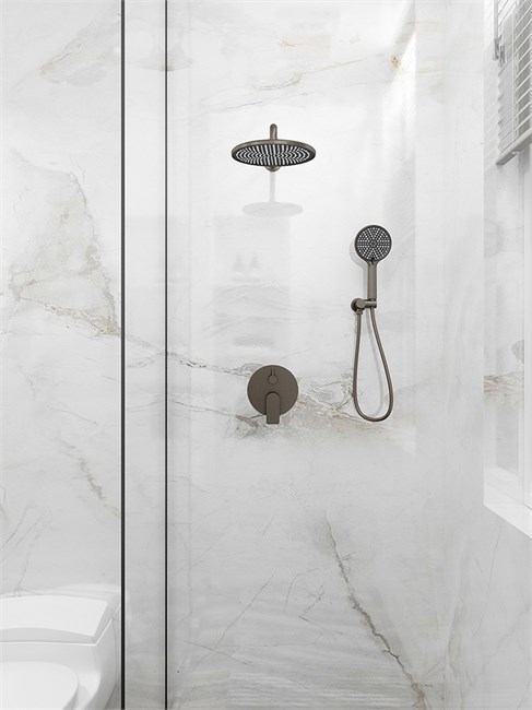 VECONI Встраиваемая душевая система LICATA, Графит брашинг LI-400-GR-C4