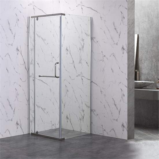 VECONI Душевой угол квадратный, двери распашные Rovigo RV-18, 1000x1000x2000, хром, стекло прозрачное RV18-100-01-C5