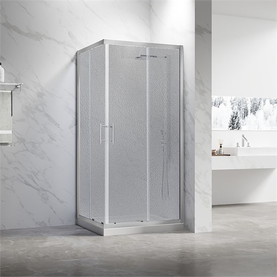 VECONI Душевой угол прямоугольный, двери раздвижные Rovigo RV-27CH, 1100х900х1900, хром, стекло pear RV27CH-11090-02-C8