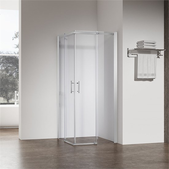 VECONI Душевой угол прямоугольный, двери раздвижные Rovigo RV-50CH, 1000х900х1950, хром, стекло прозрачное RV50CH-10090-01-C8