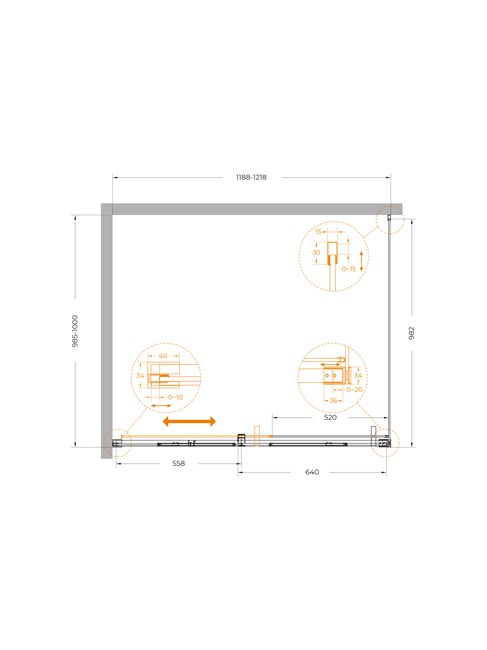 CEZARES Plane Душевой уголок прямоугольный двери раздвижные размер 120x100 см, профиль - оружейная сталь / стекло - прозрачное PLANE-AH-1-120/100-C-GM