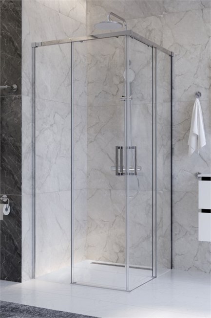 CEZARES Plane Душевой уголок квадратный двери раздвижные размер 90x90 см, профиль - хром / стекло - прозрачное PLANE-A-2-90-C-CR