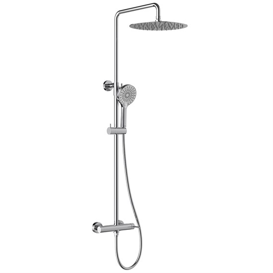 LEMARK Смеситель Beluga LMF-8025B-С для душа с регулируемой высотой штанги и лейкой верхнего душа «Тропический дождь», хром LMF-8025B-С