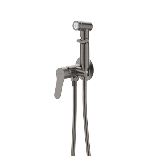 LEMARK Смеситель Siberia LMF-7058B-GM с гигиеническим душем, встраиваемый , графит LMF-7058B-GM