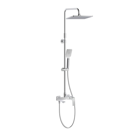 LEMARK Смеситель Hosta LM12362C для ванны и душа с регулируемой высотой штанги и верхней душевой лейкой "Тропический дождь" , хром LM12362C