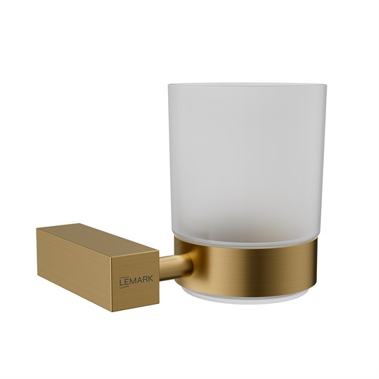 LEMARK Стакан для ванной VALDAY подвесной, сталь, стекло, брашированное золото LMA-8135S-BRG