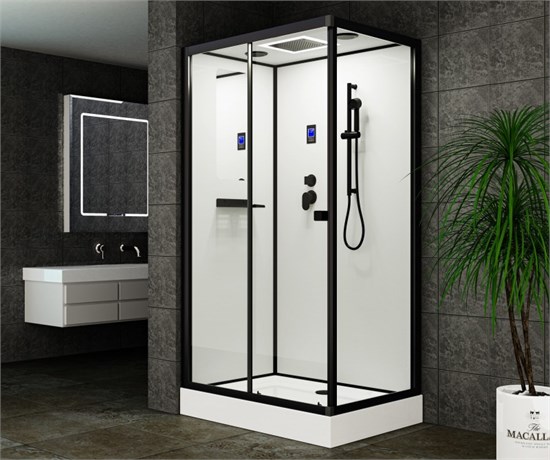 ESBANO Fora Душевая кабина прямоугольная размер 120x80 см профиль - черный матовый / стекло - прозрачное ESKBFO1280CKR