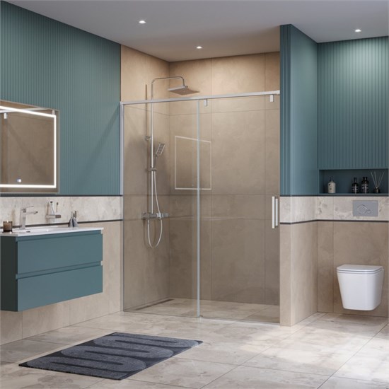 BELBAGNO Soft Close-1 Душевая дверь в нишу раздвижная ширина 120 см, профиль - хром / стекло - прозрачное SOFT_CLOSE-1-BF-1-120-C-Cr