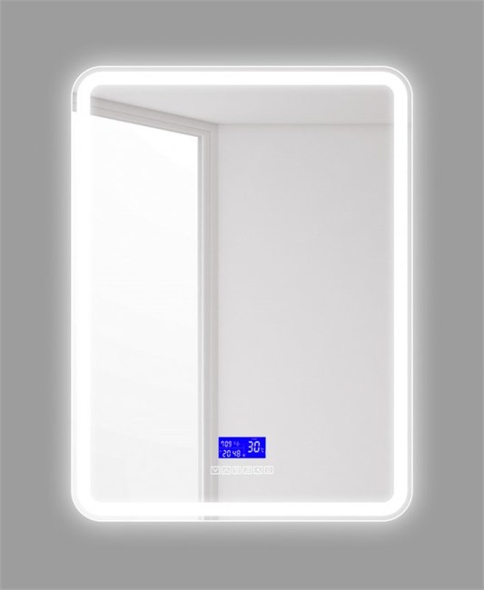 BELBAGNO Marino Зеркало с встроенным светильником, сенсорным выключателем, bluetooth, цифровым термометром, радио SPC-MAR-600-800-LED-TCH-RAD, 12W, 220-240V, 600x30x800 SPC-MAR-600-800-LED-TCH-RAD