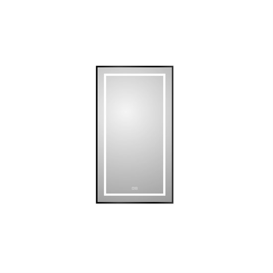 BELBAGNO Kraft Зеркало в алюминиевой раме со встроенным светильником, сенсорным выключателем и подогревом, SPC-KRAFT-500-900-LED-TCH-WARM-NERO, 500x32x900 мм SPC-KRAFT-500-900-LED-TCH-WARM-NERO