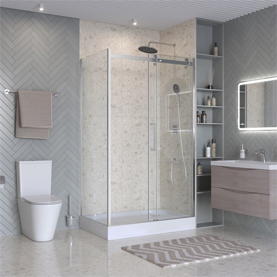 BELBAGNO Marino Душевой уголок прямоугольный размер 120x100 см профиль - хром / стекло - прозрачное, двери раздвижные MARINO-2-AH-1-120/100-C-Cr