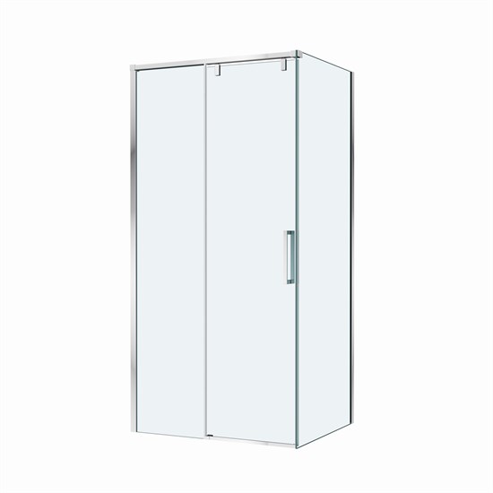 BELBAGNO Soft Close-1 Душевой уголок прямоугольный размер 100x90 см профиль - хром / стекло - прозрачное, двери раздвижные SOFT_CLOSE-1-AH-1-100/90-C-Cr