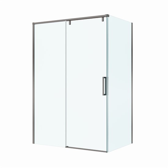 BELBAGNO Soft Close-1 Душевой уголок прямоугольный размер 130x80 см профиль - оружейная сталь / стекло - прозрачное, двери раздвижные SOFT_CLOSE-1-AH-1-130/80-C-GM
