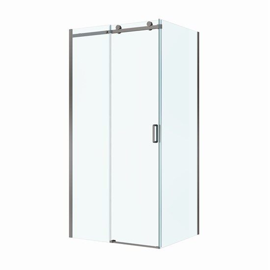 BELBAGNO Soft Close-2 Душевой уголок прямоугольный размер 100x90 см профиль - оружейная сталь / стекло - прозрачное, двери раздвижные SOFT_CLOSE-2-AH-1-100/90-C-GM