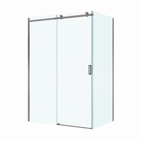 BELBAGNO Soft Close-2 Душевой уголок прямоугольный размер 140x100 см профиль - оружейная сталь / стекло - прозрачное, двери раздвижные SOFT_CLOSE-2-AH-1-140/100-C-GM