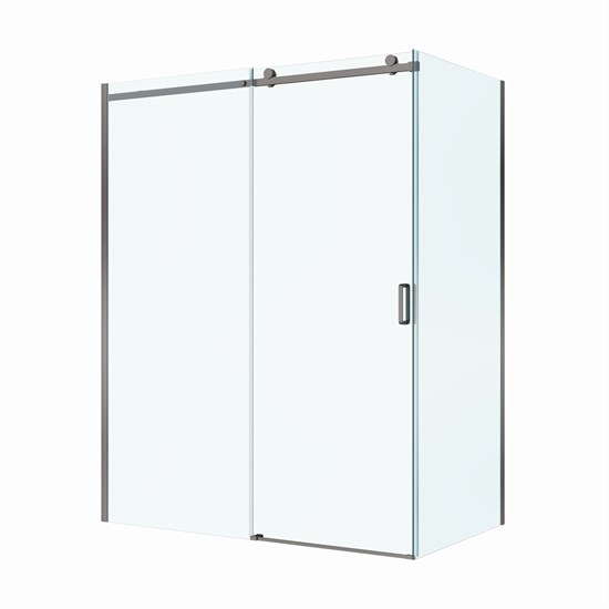 BELBAGNO Soft Close-2 Душевой уголок прямоугольный размер 160x100 см профиль - оружейная сталь / стекло - прозрачное, двери раздвижные SOFT_CLOSE-2-AH-1-160/100-C-GM
