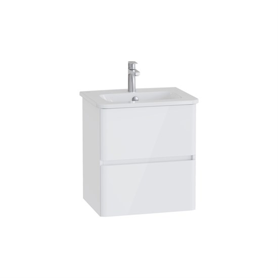 VITRA Тумба с раковиной для ванной Mia Plus Round 69816 60 см глянцевая белая ДСП 69816