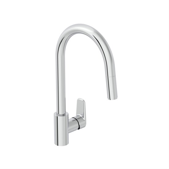 VITRA Смеситель для кухни Flow Soft A43445EXP с поворотным изливом однорычажный хром латунь A43445EXP