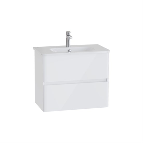 VITRA Тумба с раковиной для ванной Mia Plus Round 69824 80 см глянцевая белая ДСП 69824