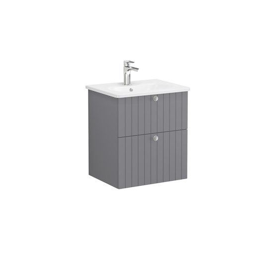 VITRA Тумба с раковиной для ванной Root Groove 69417 60 см матовая серая МДФ 69417