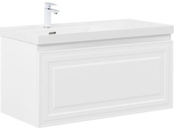 AQUANET Тумба с раковиной Агата 100 L 1 ящ. цв. белый сатин AQUANET-365934