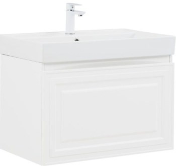 AQUANET Тумба с раковиной Агата 75 1 ящ. цв. белый сатин AQUANET-348186