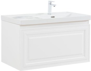 AQUANET Тумба с раковиной Агата 90 L 1 ящ. цв. белый сатин AQUANET-365938