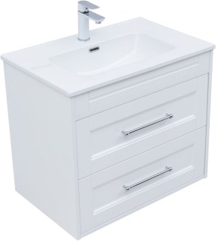 AQUANET Тумба с раковиной Бостон new 70 (Flat) цв.белый сатин AQUANET-345365